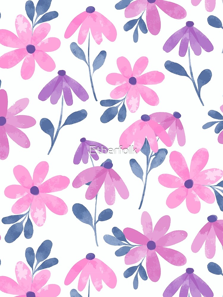 Bright Watercolor Floral Pattern by Etherfolk
