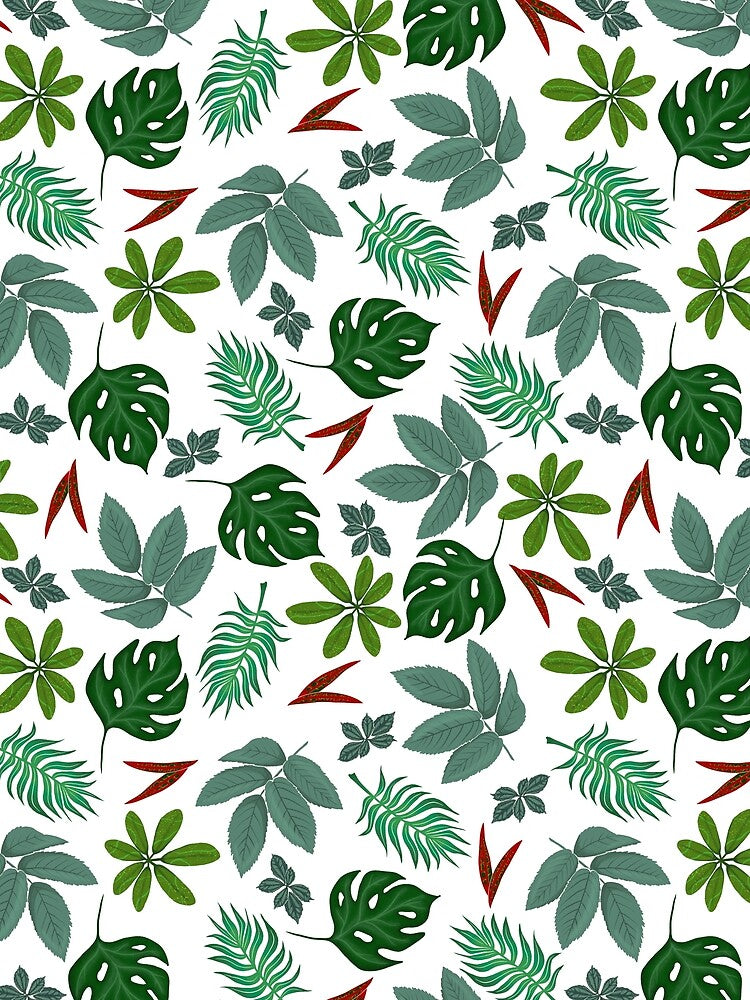 Mixed Tropical Leaves - Monstera, Palms, and More by dKarthdesign