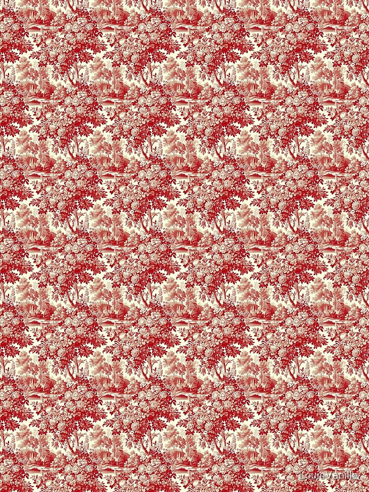 Vintage Red French Floral Pattern by LouieVanille