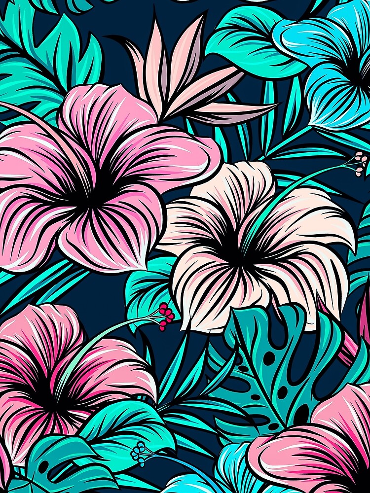 Simple Tropical Flowers and Leaves by Hommie9977