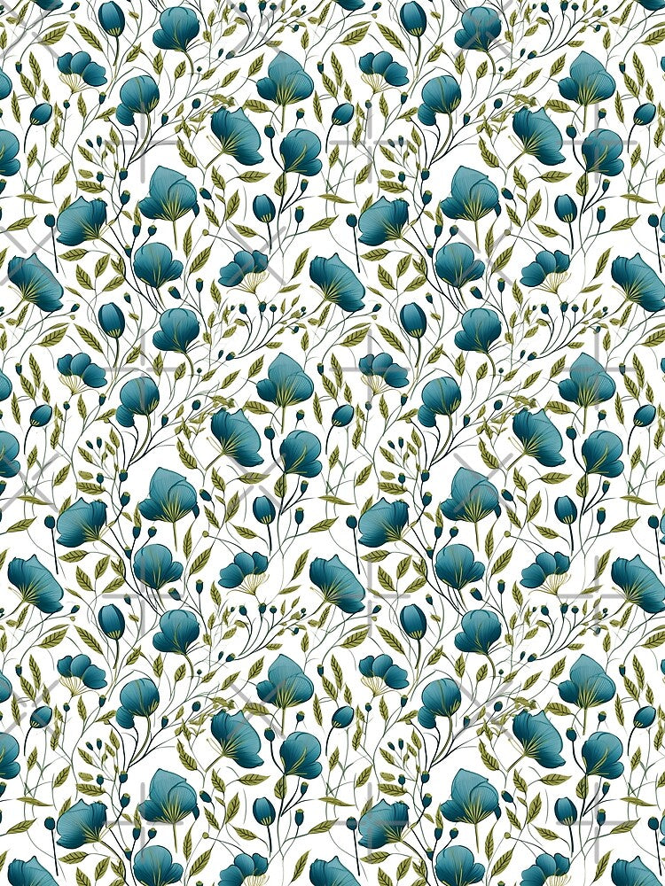 Botanical Blue Design | Nature-inspired Wall Art | Botanical Home Decor by lipe1984