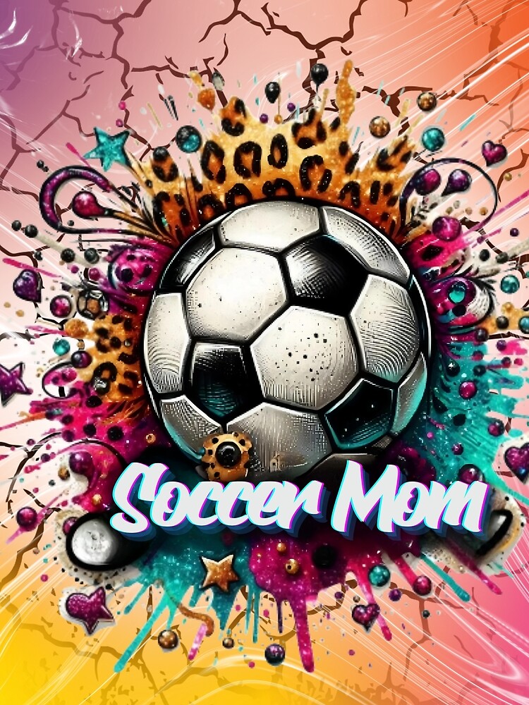 Soccer Mom Life: Vibrant Leopard Print & Ball Design by BunnyFogCo