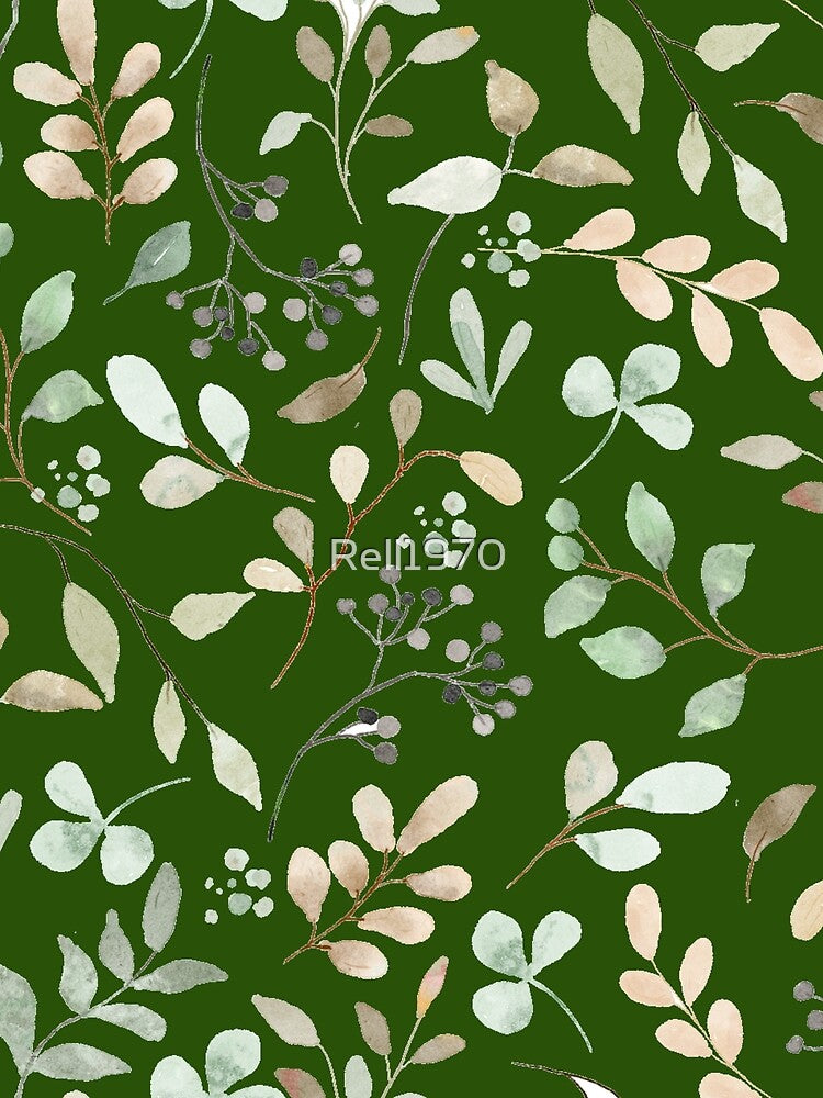 Green Floral Leaf Art by Rell1970