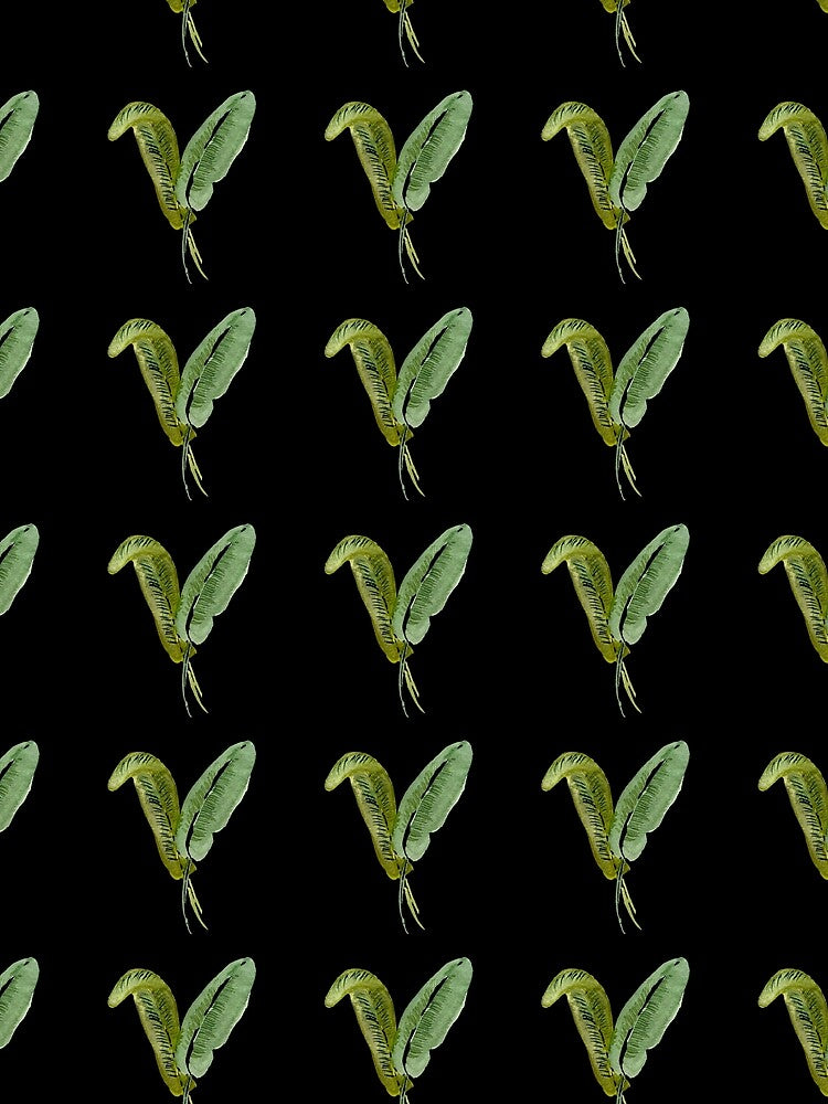 palm leaf seamless black pattern watercolor illustration by Yana Mustafina | Boho Soulful Designs