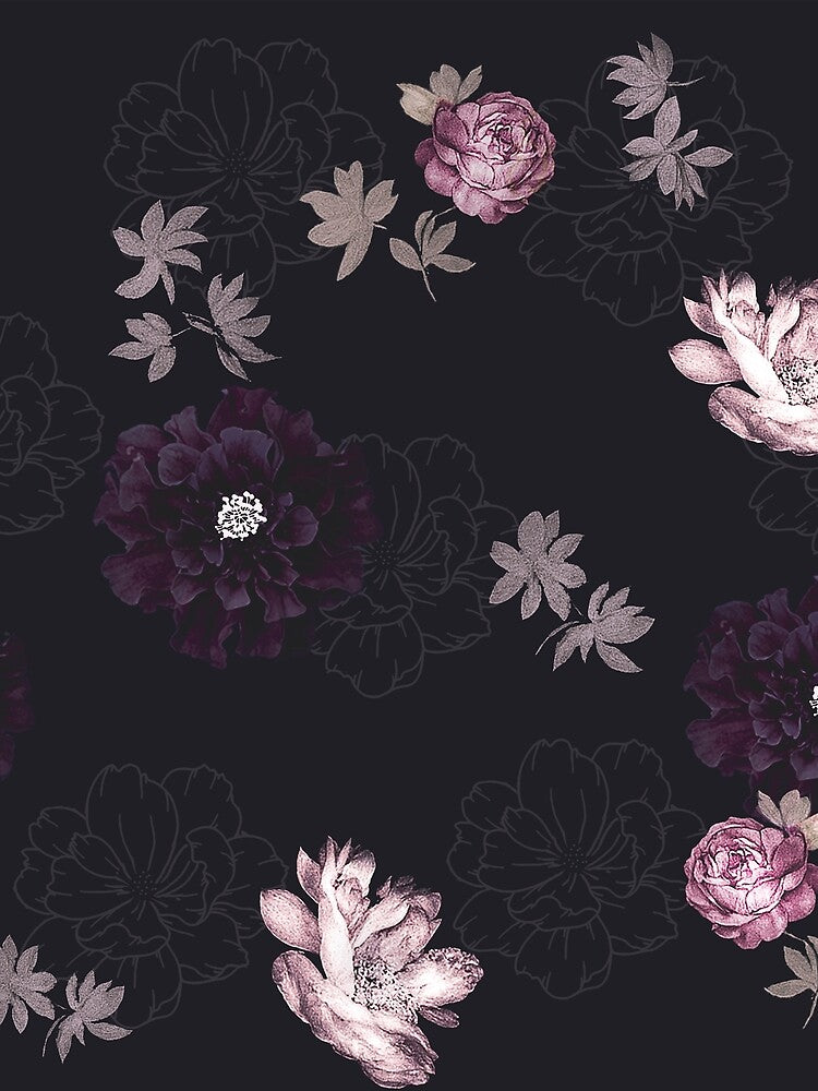 Dark romantic floral wreath pattern by deepshikae