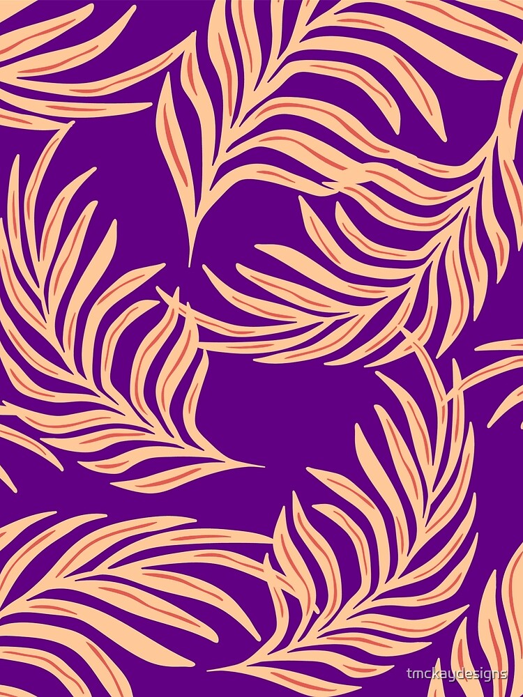 Purple and Peach Tropical Pattern by tmckaydesigns
