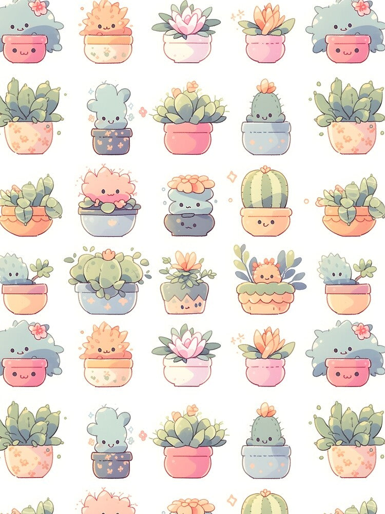 Pattern of Kawaii and Cute Adorable Cactus Kawaii Pretty Cactusses by 18tokwa