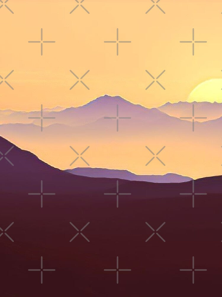 Sunset Behind Mountain Landscape by Inyeneart