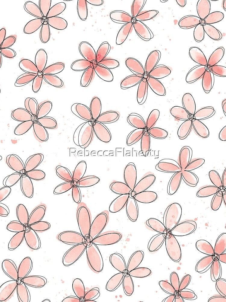 Floral Pattern #6 | Light Blush Pink by RebeccaFlaherty