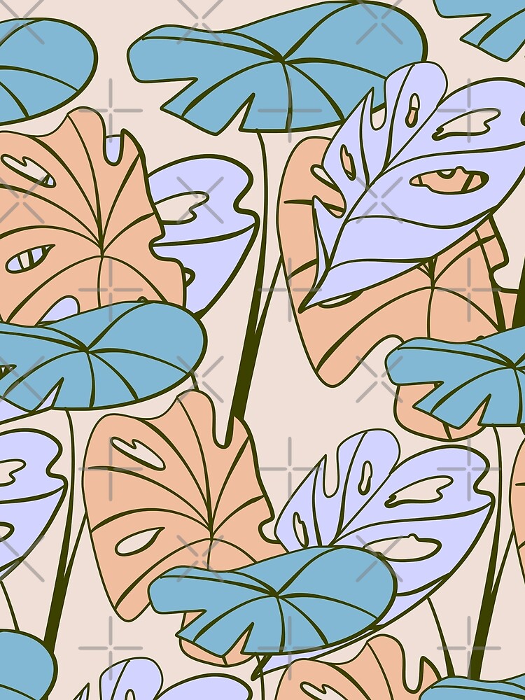 Colorful Tropical Monstera Philodendron by GraphicsClub