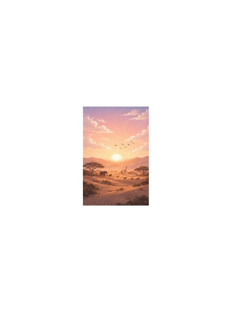 Sahara Sunrise: Desert Wildlife Silhouettes by DesignNovaCo