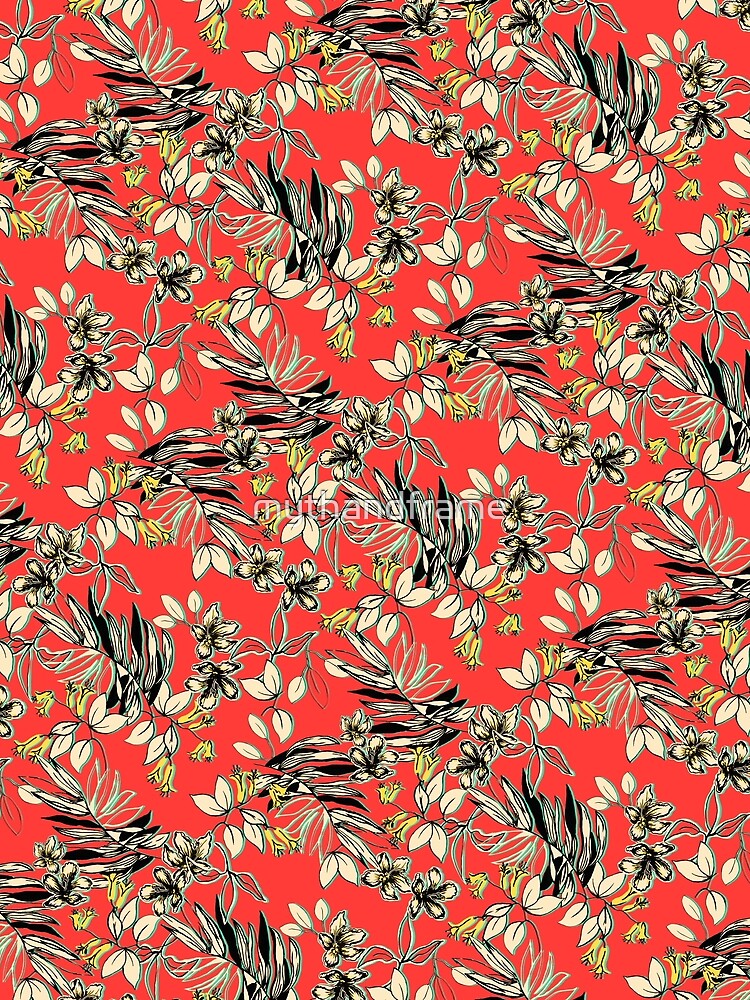Tropical Leaves and Flowers Tropical Paradise by mythandframe