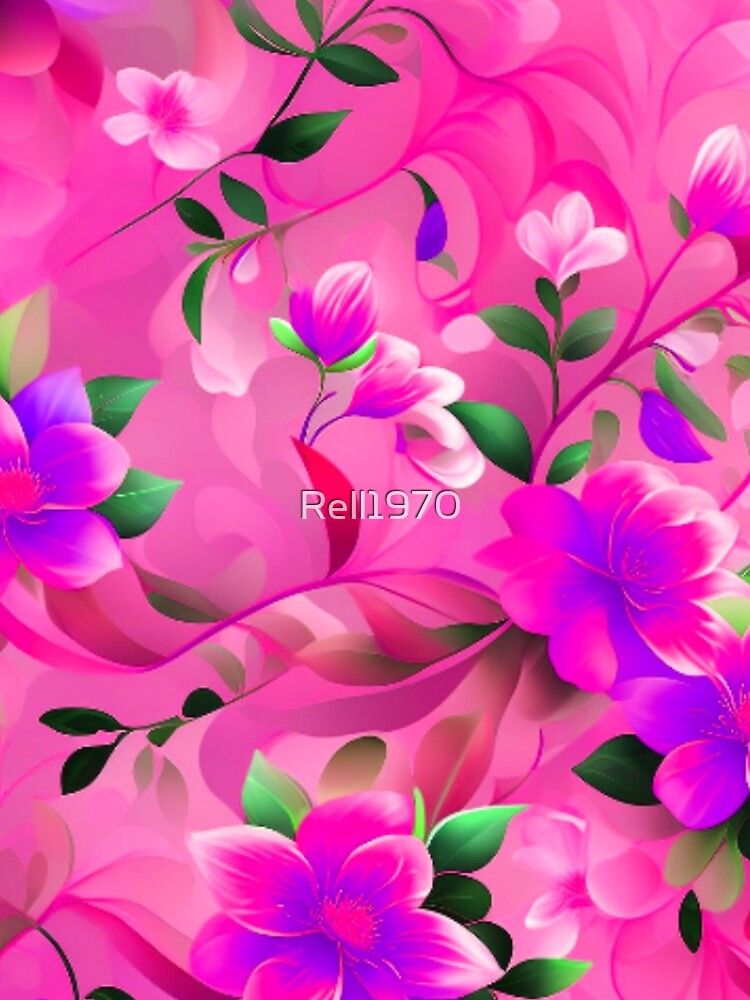 Pink Floral Art by Rell1970