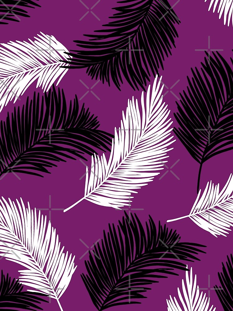 Tropical Wild Leaves Pattern Palm on Pancy Purple by GraphicsClub