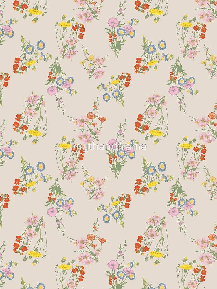 Sweet Vintage Floral Retro Floral Pattern by mythandframe