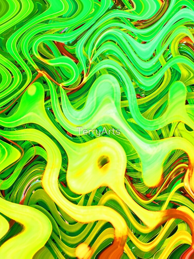 Hippie Style Tropical Colors Abstract Botanical Fruity Lemon and Lime Shades 1 of 4 by Beachy