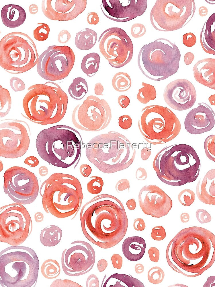 Floral Pattern #7 | Orange and Purple by RebeccaFlaherty