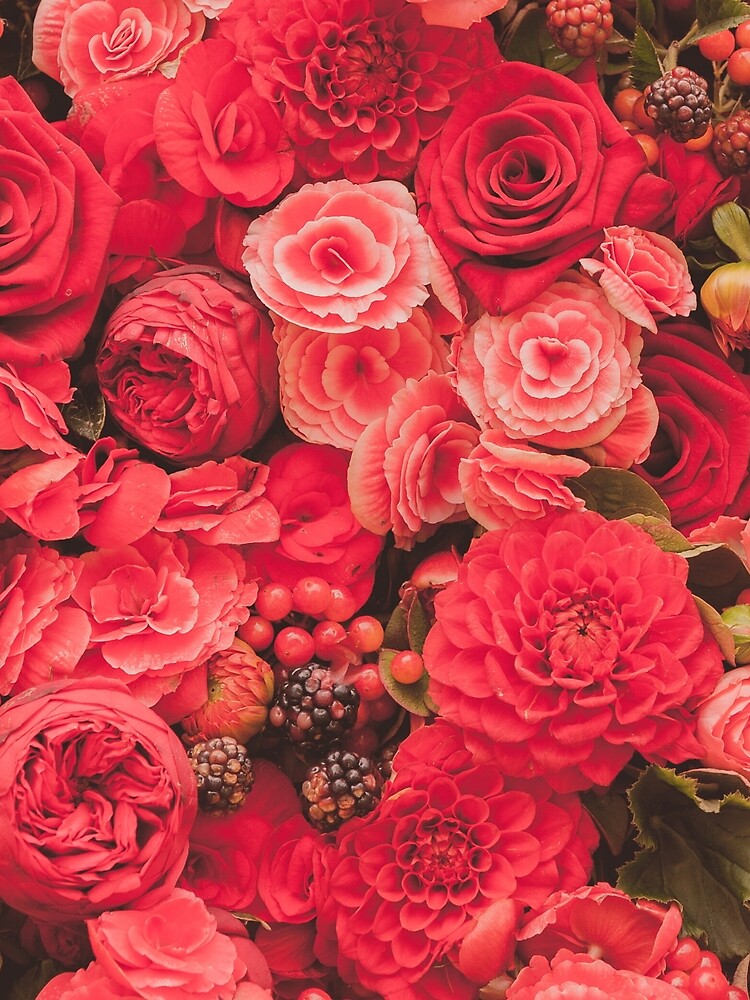 Red Flowers Pattern by JacobIV