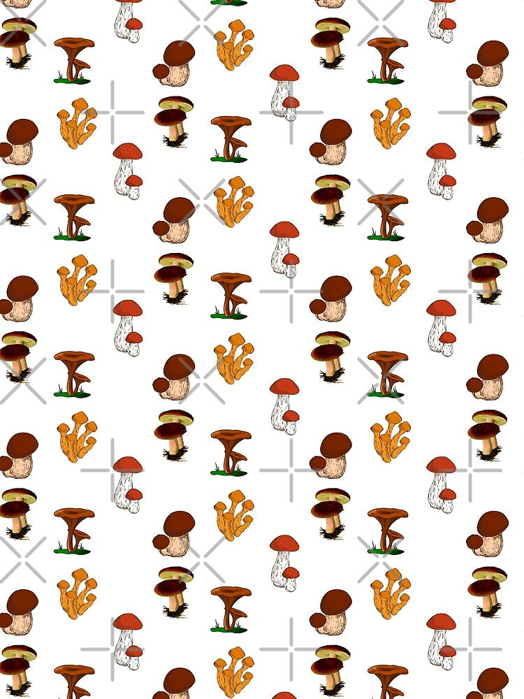 5 set of vintage look mushroom art ( Buy medium or large) sticker by vashumaso