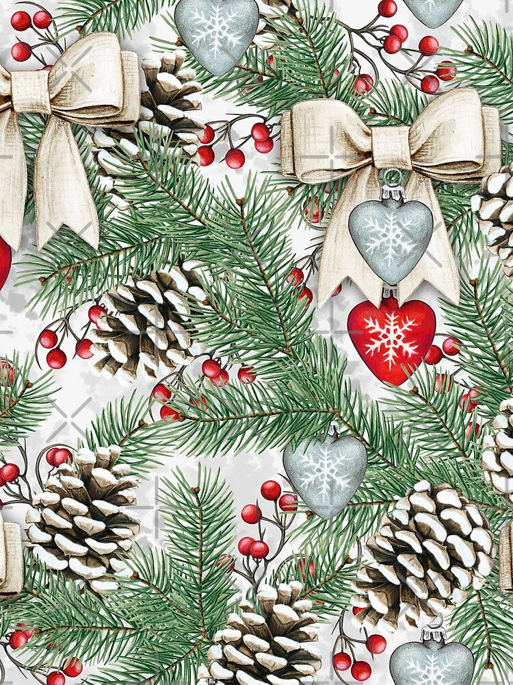 christmas watercolor pattern leaf background classic tshirt by anandsiva2703