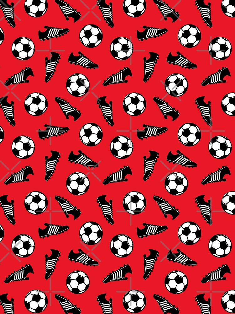 Soccer Balls and Cleats - Red by littlearrow