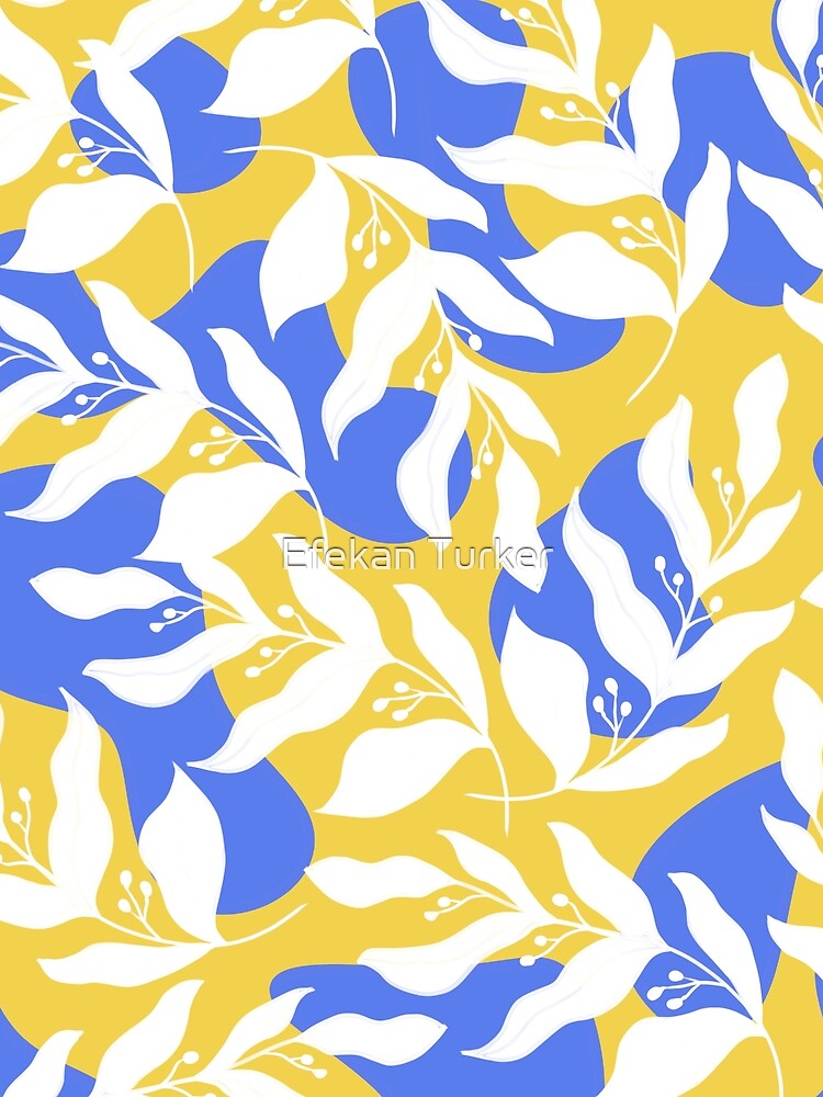 Yellow and blue leaf pattern by Efekan Turker