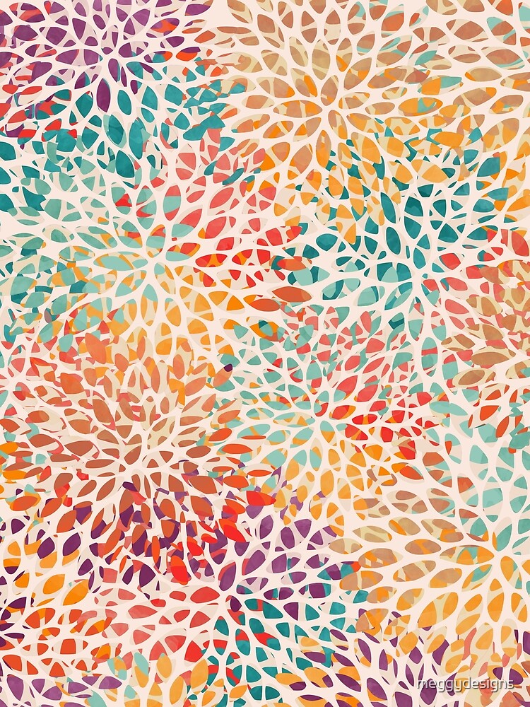 Floral Pattern, Colorful Petal Fragments by meggydesigns