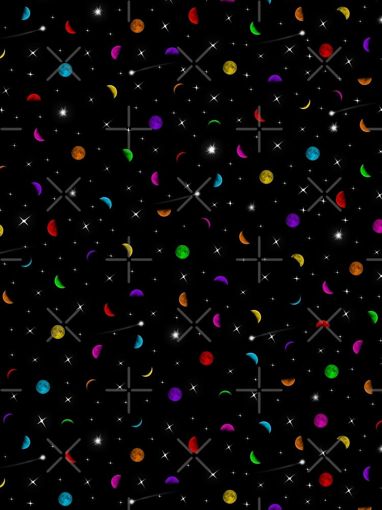 Rainbow Moons and Stars Pattern by DoggoTankDesign