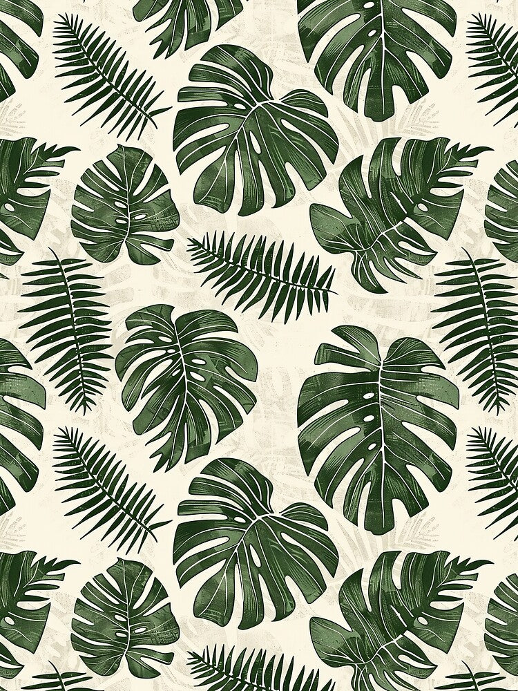 Botanical Leaf Seamless Phone Case Aesthetic Gift for Her, Green Botanical Leaf Blanket Cozy Nature Home Decor Gift, Botanical Leaf Pattern Journal Aesthetic Graduation Gift Idea by Noe Mill