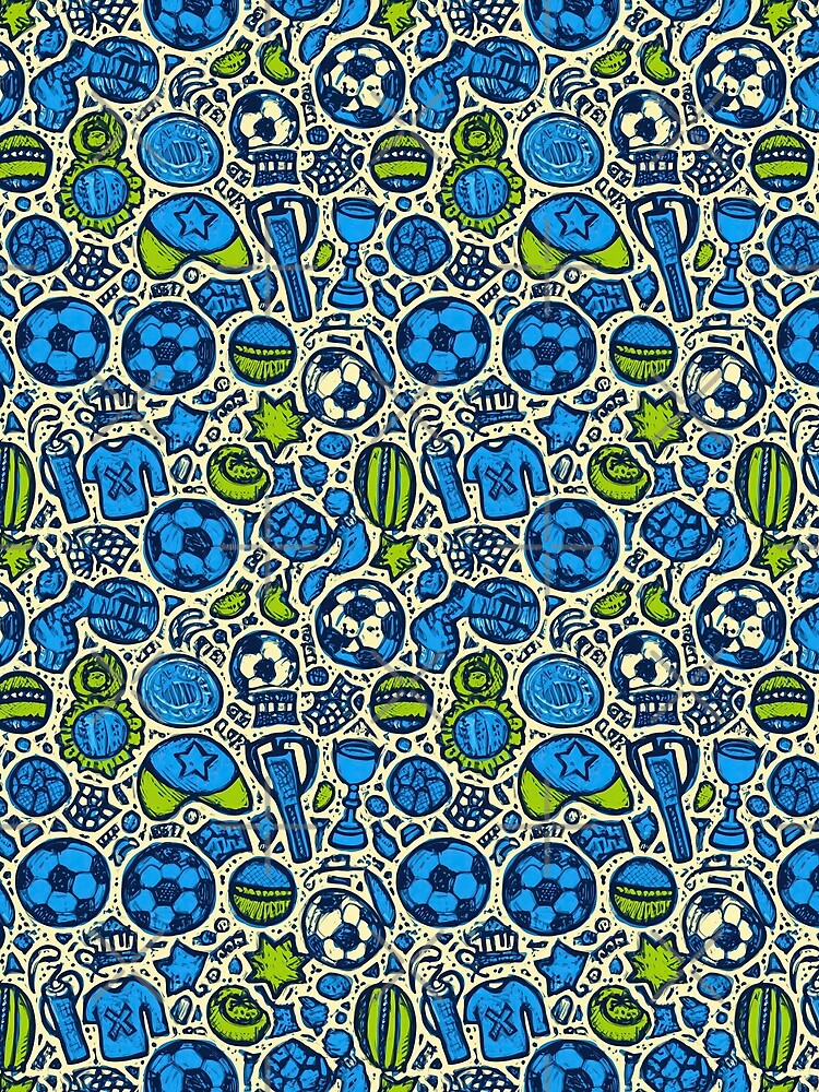 Cool Blue Football Gear Seamless Art by Piotrek0001