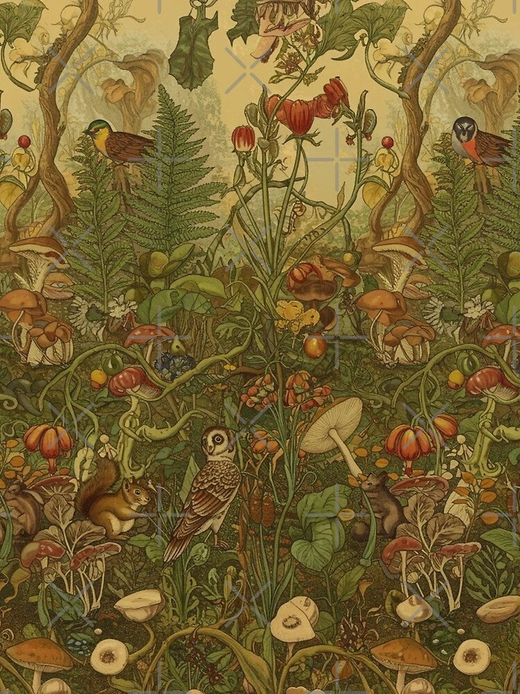 jungle mushroom with animals classic design by anandsiva2703