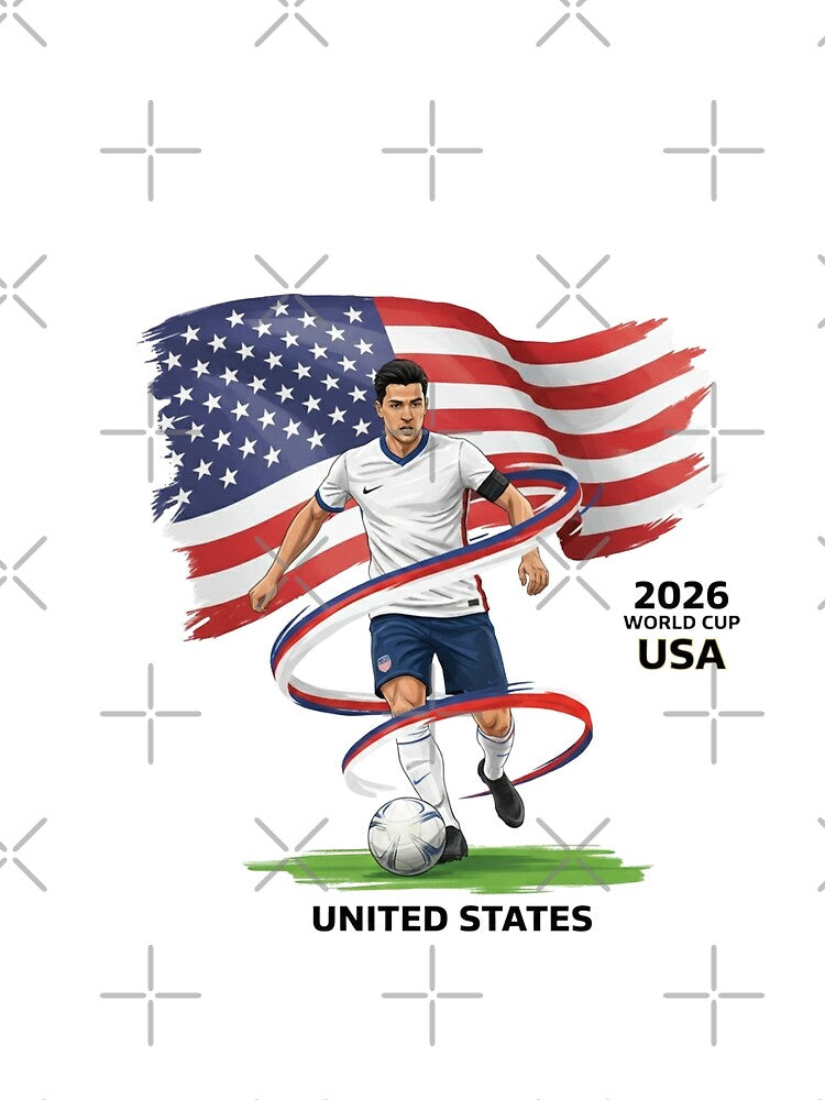 American Soccer Pride: Dynamic USMNT Inspired Athlete Illustration by positivitymed