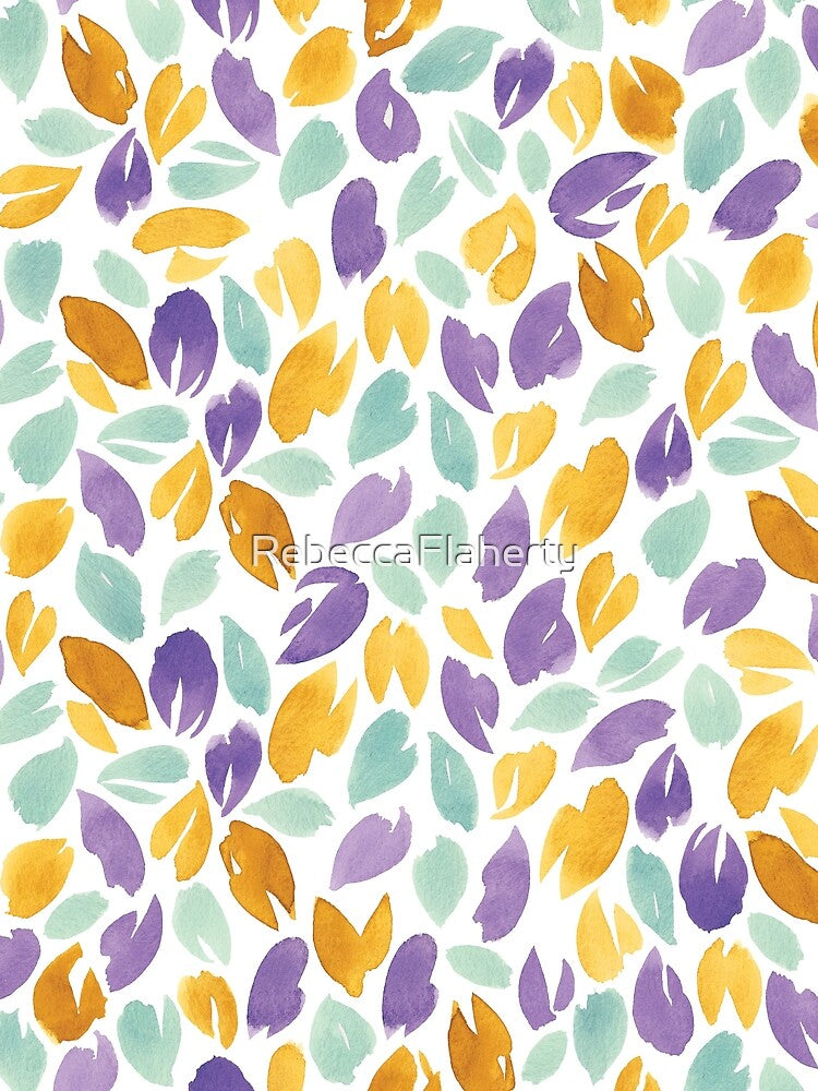 Watercolour Petals | Purple, Orange, Green by RebeccaFlaherty