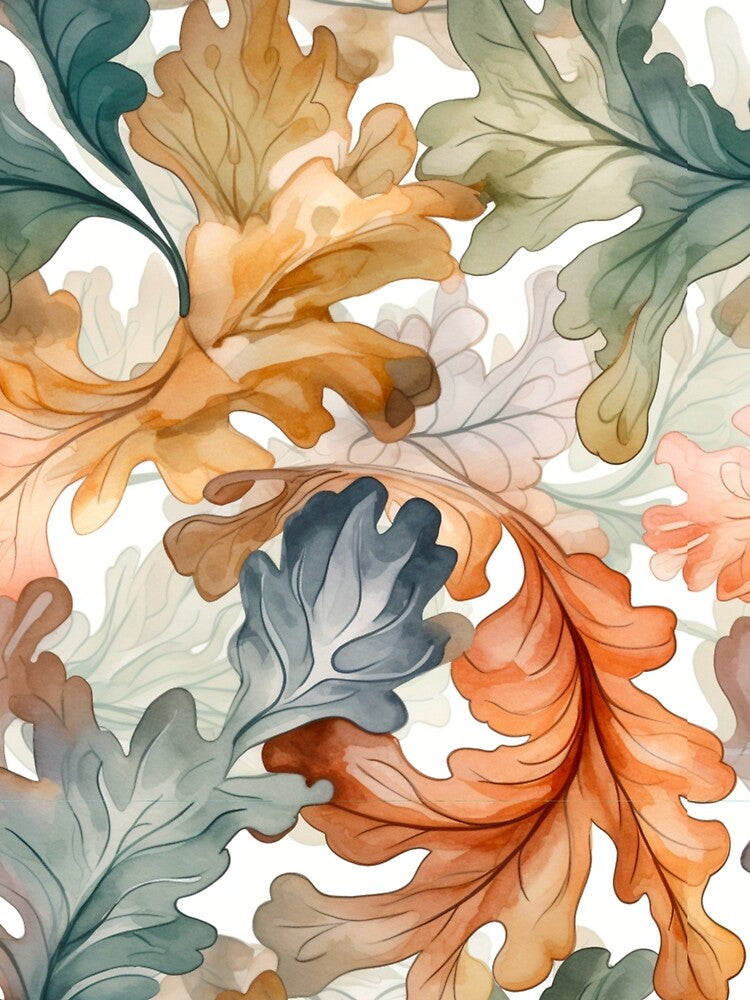 Beautiful Autumn colored Oak Leaf Print by PaperieJennifer