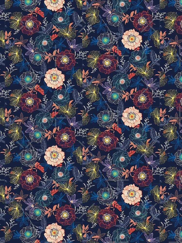 Neon Floral Pattern by FamArts