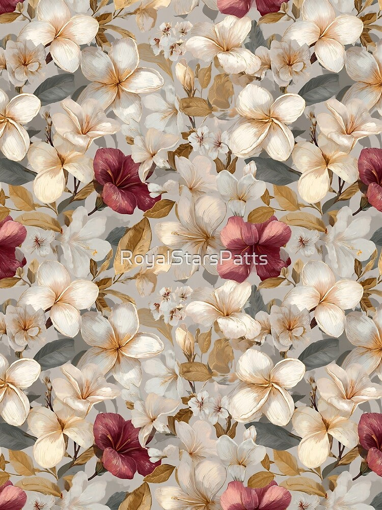 Whimsical Tropical Floral Texture - Flower Floral Pattern  - Gift Ideas For Women by RoyalStarsPatts
