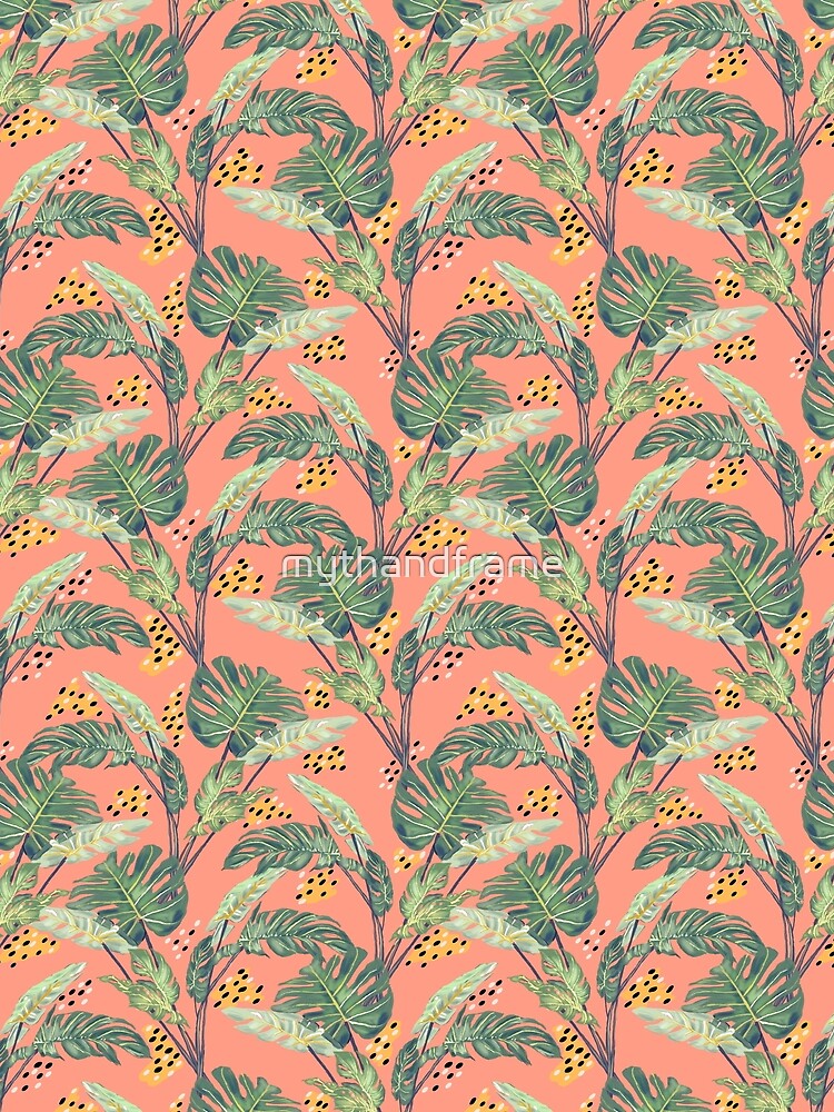 Soft Tropical Monstera Leaves Tropical Paradise by mythandframe