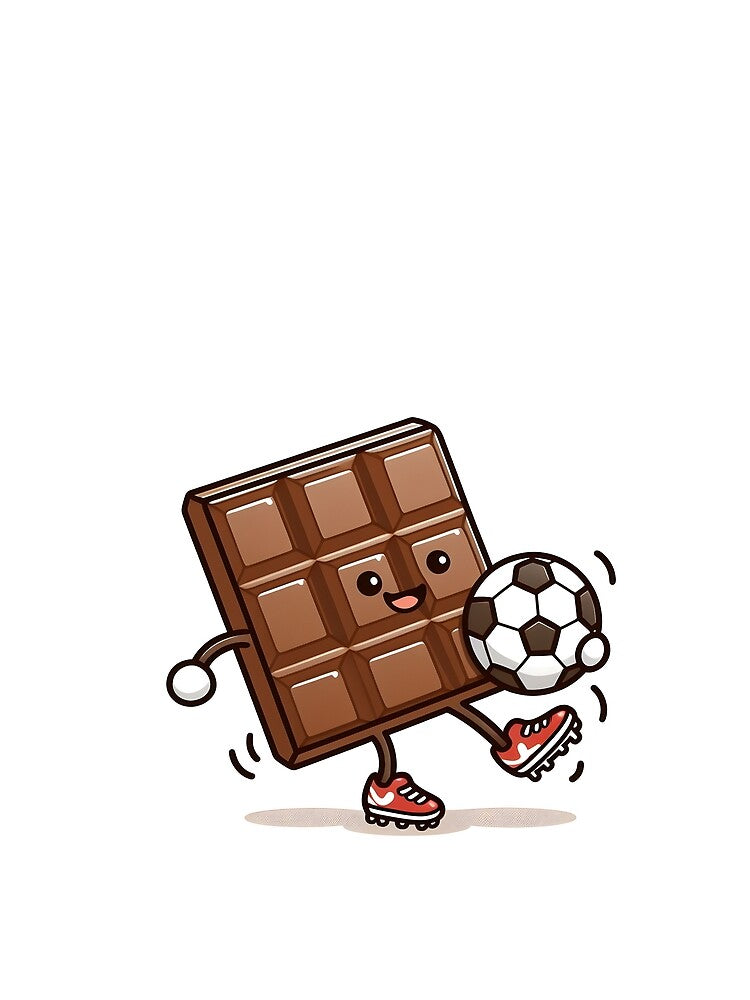 Kawaii Chocolate With Soccer Cleats Playing Soccer by CanvasCutie
