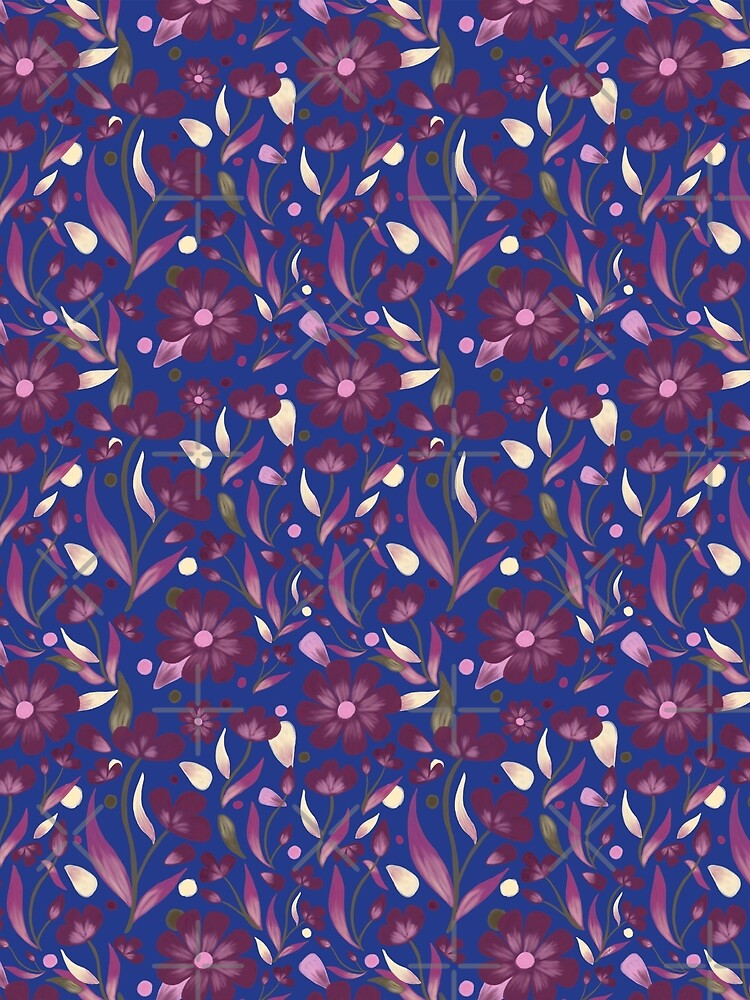 Mulberry Whispers - Midnight Garden Blue by holu_designs