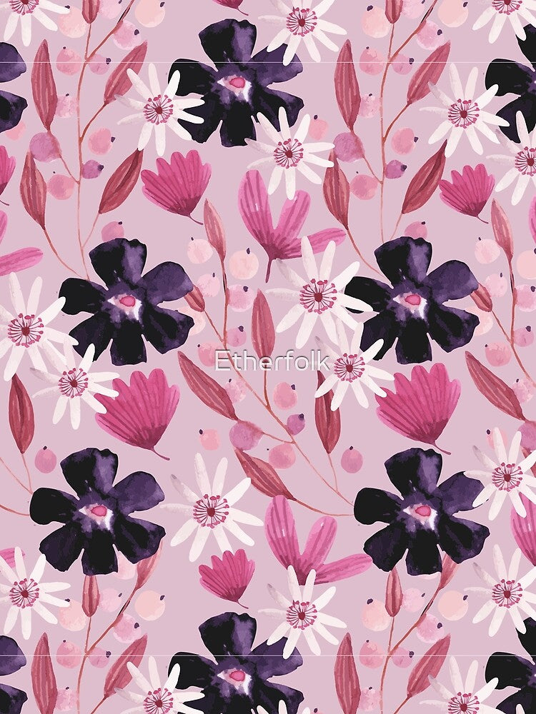 Pink Watercolor Floral by Etherfolk