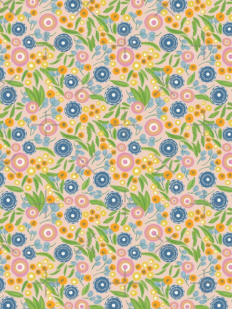 Botanical Mod Boho Floral Pink by susycosta