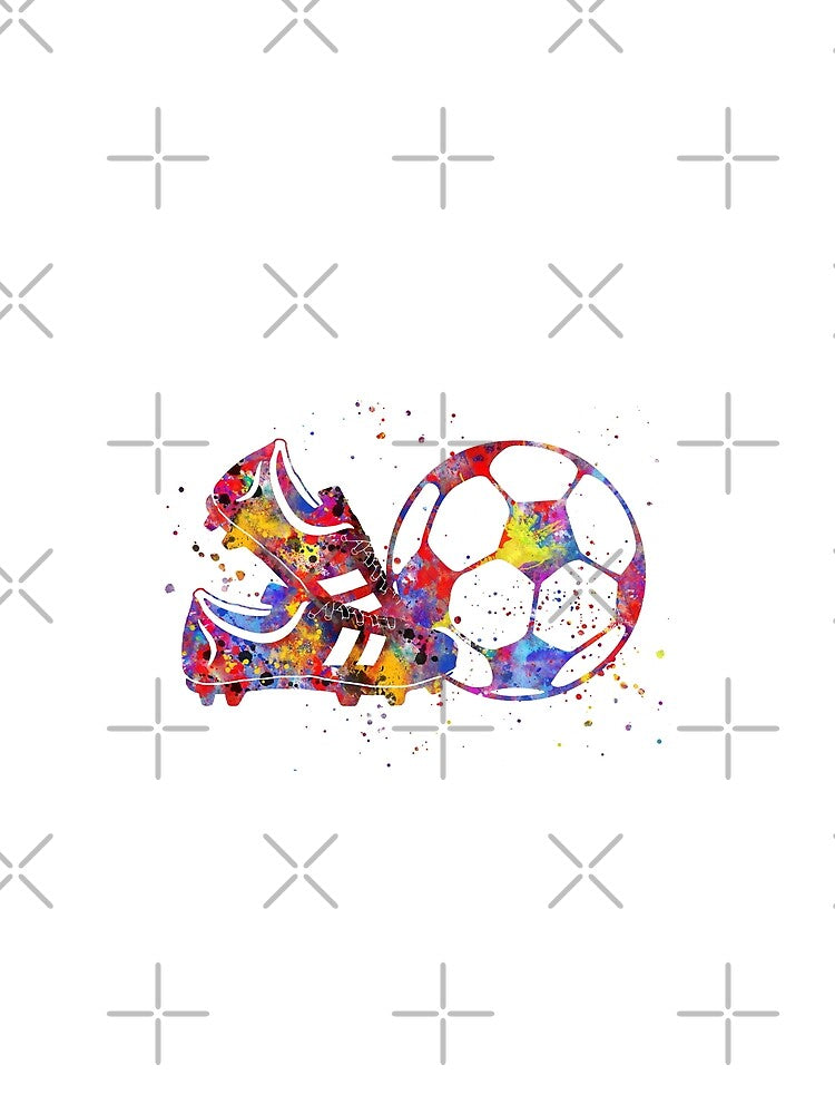 Soccer ball and soccer shoes by Rosaliartbook