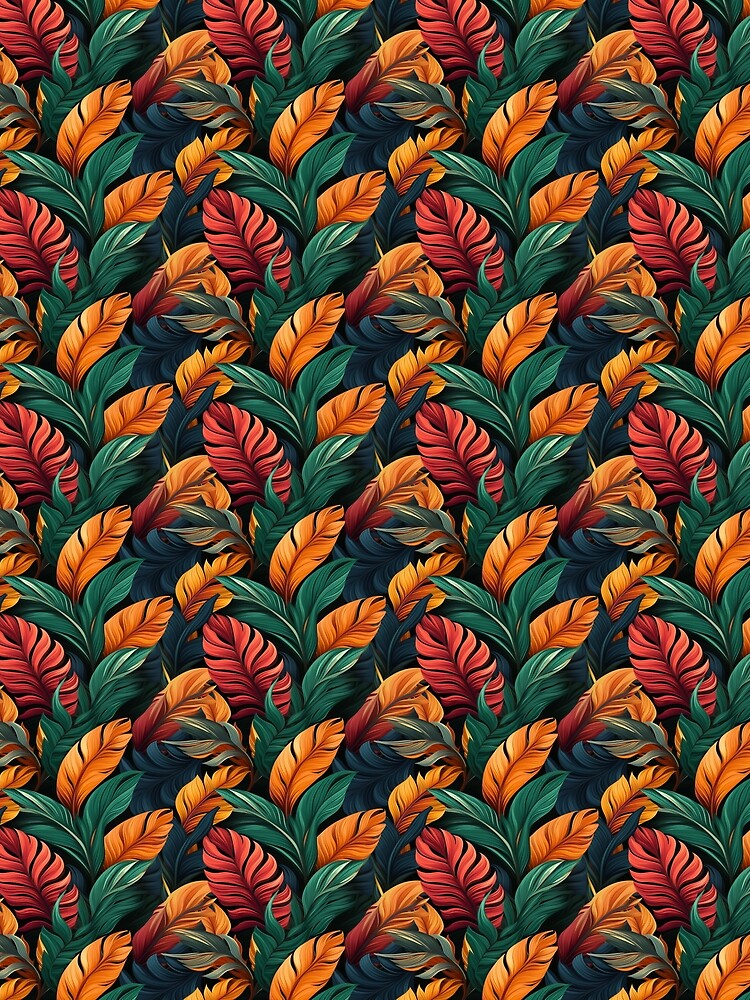 Tropical Plants colorful Leaves Pattern Design by Logic72