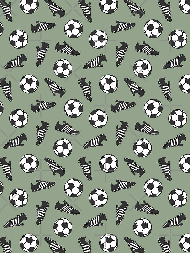 Soccer Balls and Cleats - Sage by littlearrow