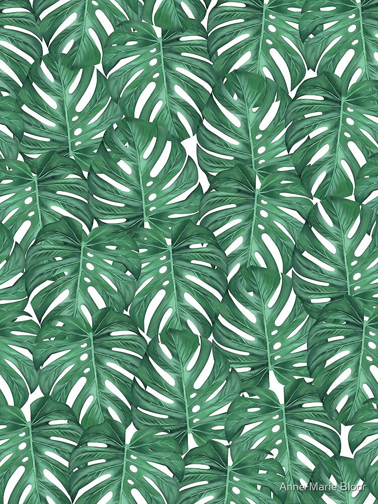 Monstera Leaf Painting Pattern by Anne-Marie Bloor