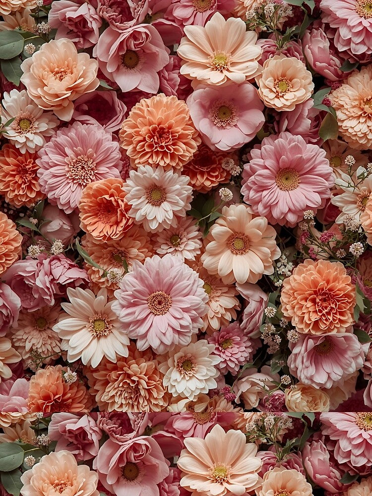 Blush Peach Boho Floral Pattern | Soft Vintage Flowers by ZEYCAT
