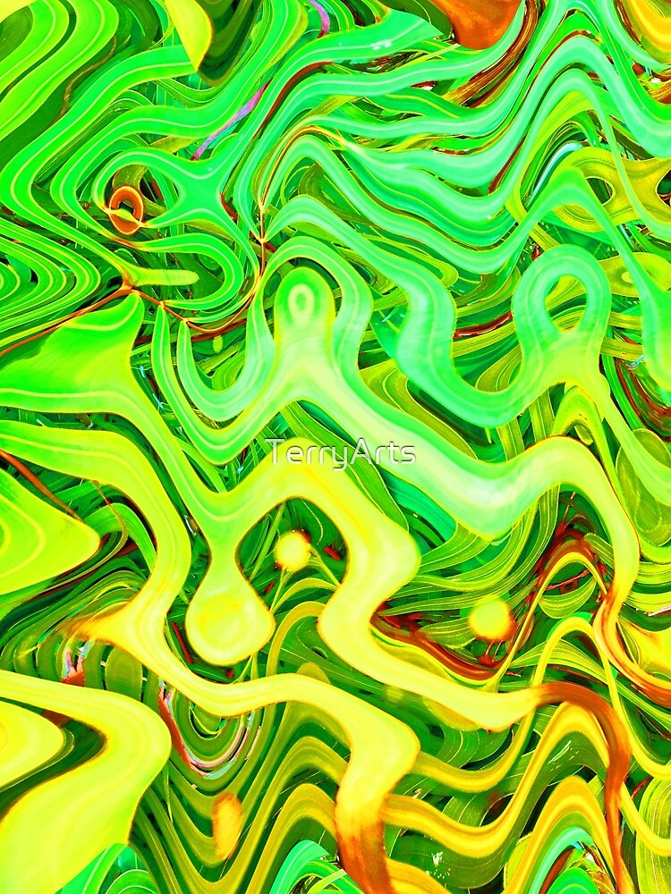 Hippie Style Tropical Colors Abstract Botanical Fruity Lemon and Lime Shades 3 of 4 by Beachy