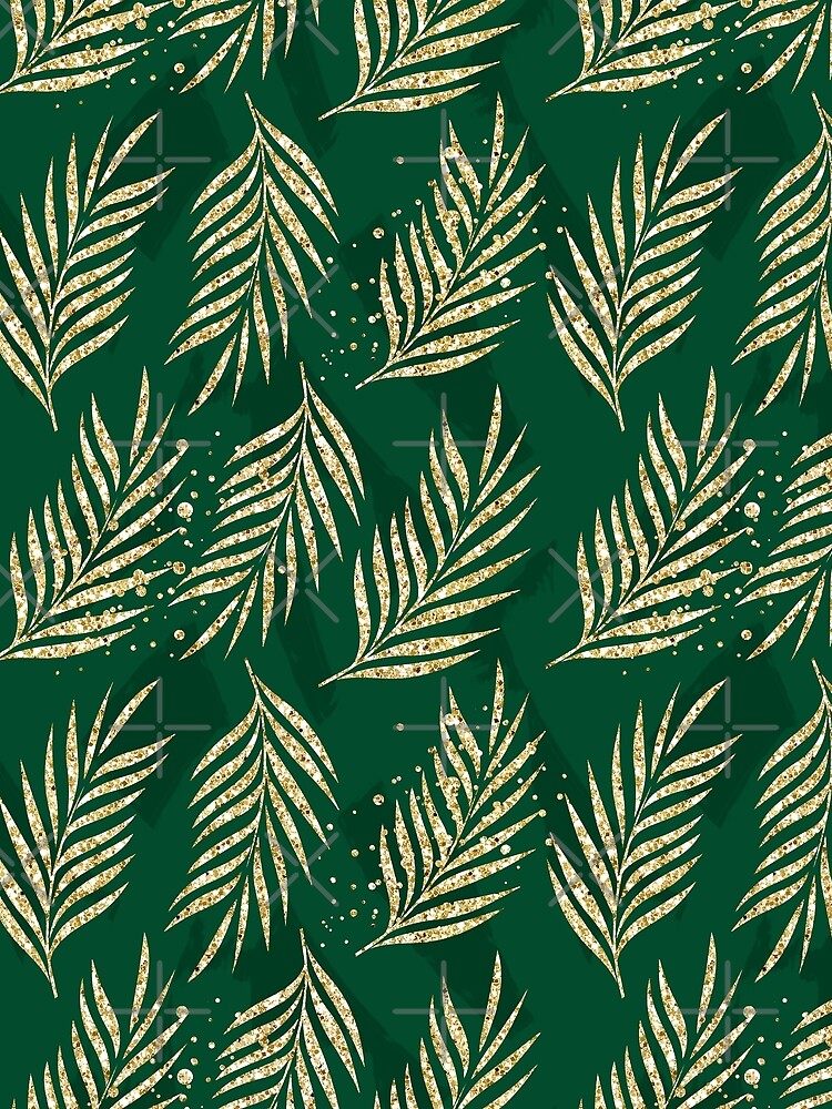 Tropical leafs summer fashion pattern design in green tones 2 by Lalanacliparts