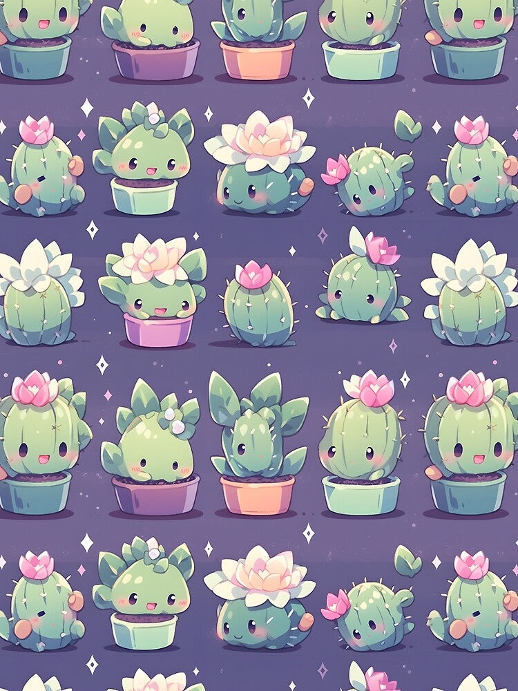 Kawaii Pretty Cactusses Desert Plants by 18tokwa