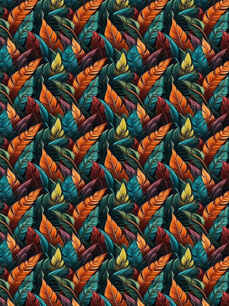 Colorful Tropical Plants Leaves Pattern Design by Logic72